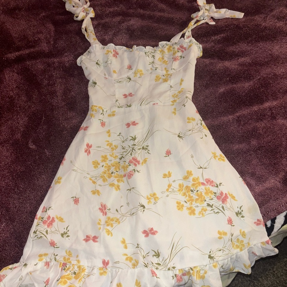 Floral Dress with Ruffle Straps